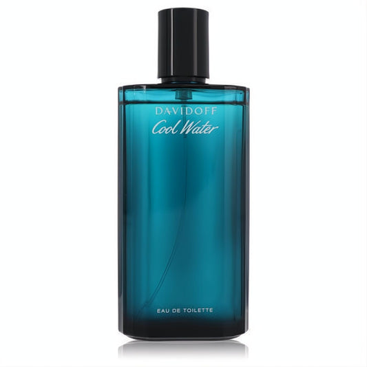 Davidoff Cool Water men's EDT. Iconic 4.2 oz blue glass bottle with sleek black cap.
