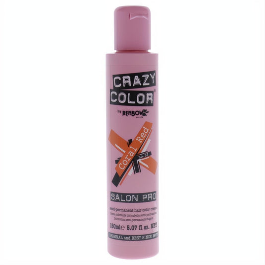 Vibrant Crazy Color Salon Pro semi-permanent hair dye in 57 Coral Red. 5.07 oz bottle for stunning results.