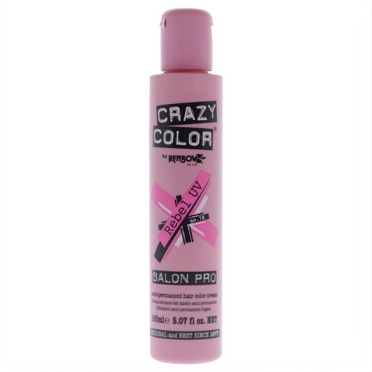 Achieve bold style with Crazy Color Salon Pro Semi Permanent Hair Color 78 Rebel UV. Vibrant pink 5.07 oz bottle.