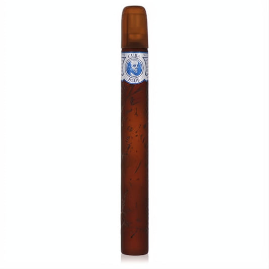 Bold Cuba Blue men's Eau De Toilette, 1.17 oz, in a striking brown cigar-style bottle with a distinctive blue and white label.