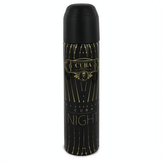 Captivating Cuba Night 3.3 oz women's Eau De Parfum spray. Black bottle with luxurious gold art deco design and branding.