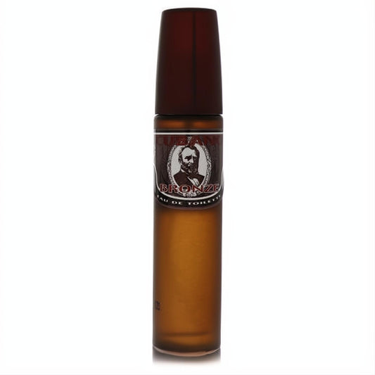 Cubano Bronze 1 oz men's Eau de Toilette. Elegant bronze glass spray bottle with dark cap and vintage portrait label.