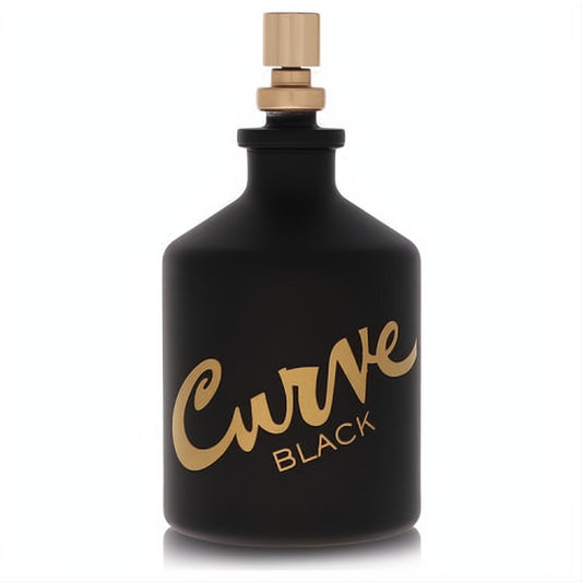 Sophisticated Curve Black men's cologne in a sleek matte black bottle with a luxurious gold cap and bold branding.
