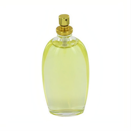 Paul Sebastian Design 3.4 oz Eau De Parfum tester. Sleek glass bottle, golden cap, and vibrant yellow refreshing fragrance.