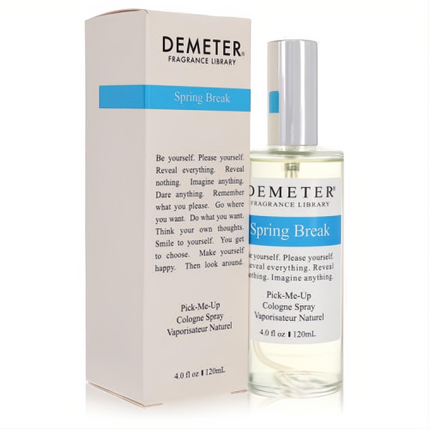 Demeter Spring Break 4 oz cologne spray with a white box featuring a blue stripe.