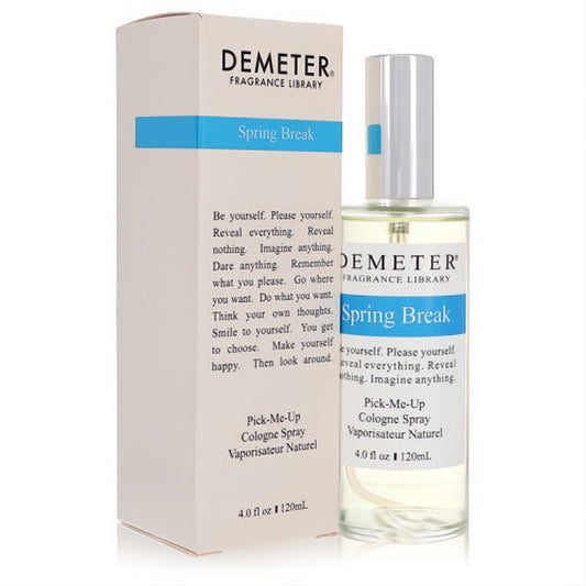 Demeter Spring Break 4 oz cologne spray with a white box featuring a blue stripe.