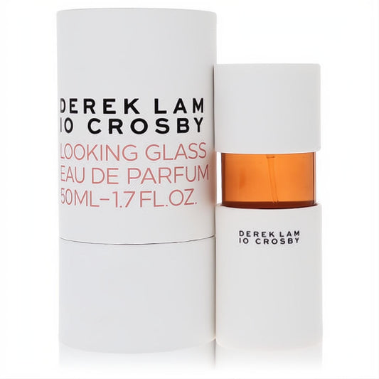 Elegant Derek Lam 10 Crosby Looking Glass 1.7 oz EDP spray: modern white bottle, striking amber core, chic cylindrical box.