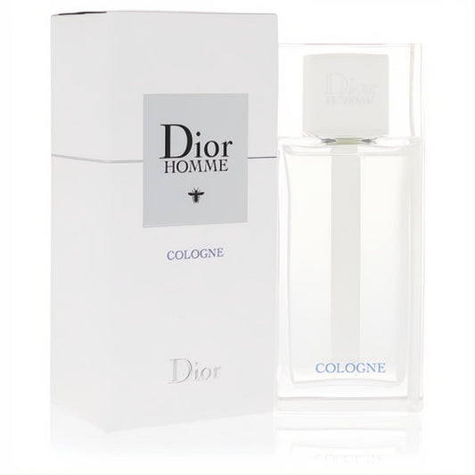 Dior Homme Eau De Toilette spray for men. Elegant white box and clear glass bottle, new 2020 packaging.
