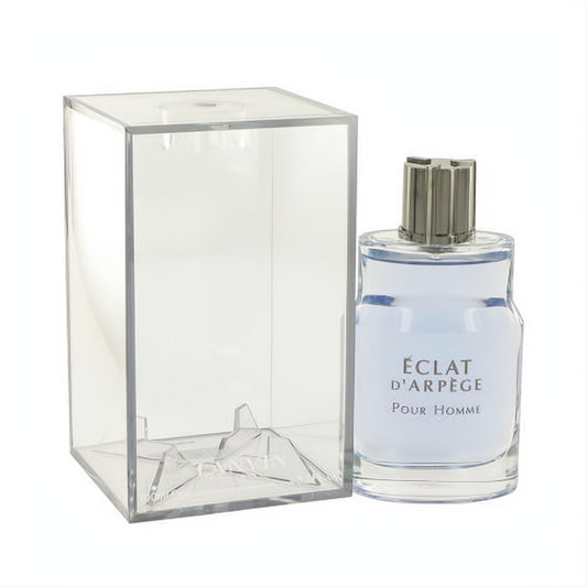 Elevate your presence with Lanvin Eclat D'Arpege Pour Homme 3.4 oz EDT. Clear bottle, refreshing blue scent, sleek silver cap.