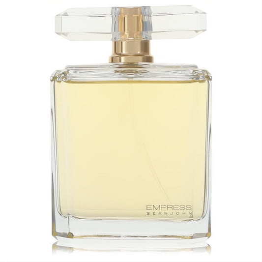 Discover Empress by Sean John 3.4 oz women's EDP tester. Clear glass bottle, radiant golden fragrance, elegant faceted cap.