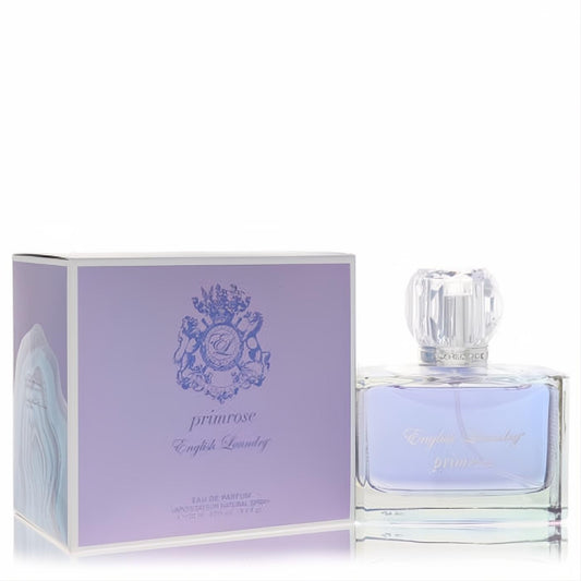 English Laundry Primrose 3.4 oz EDP in a chic lavender glass bottle with sparkling crystal cap and matching box.