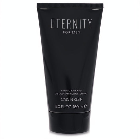 Calvin Klein Eternity for Men 5 oz Hair and Body Wash. Sleek black tube with silver text for a luxurious daily routine.