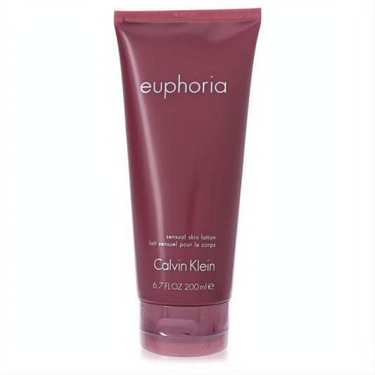 Luxurious Euphoria Calvin Klein women's body lotion, 6.7 oz, in a sleek plum squeeze tube.