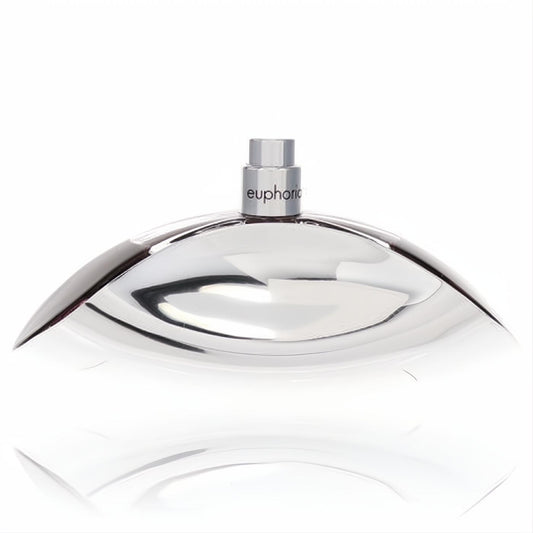 Euphoria by Calvin Klein Eau De Parfum spray. Elegant, uniquely curved silver bottle with "euphoria" on the cap.