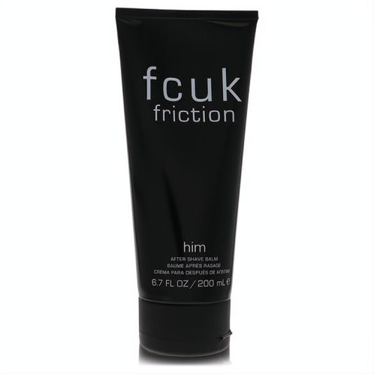 Experience FCUK Friction After Shave Balm. Sleek matte black 6.7 oz tube for men, featuring bold white branding.