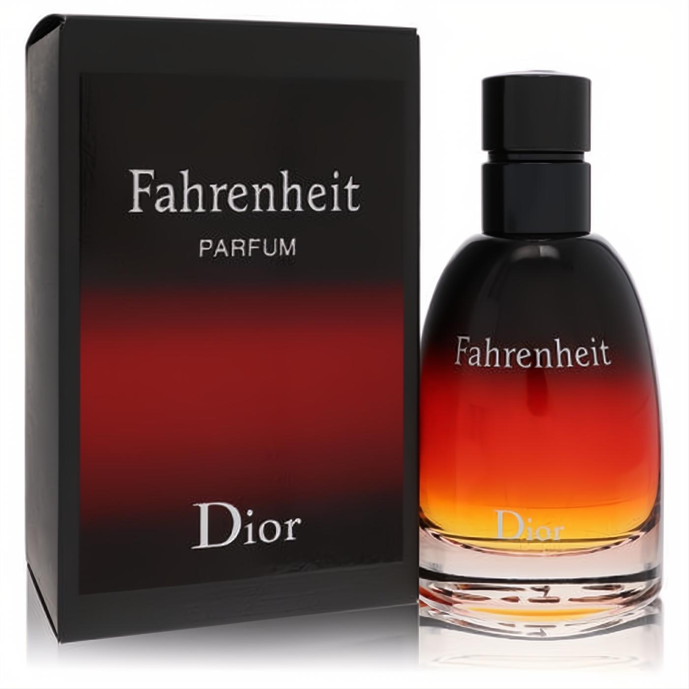 Bold Fahrenheit by Dior Eau De Parfum 2.5 oz for men. Gradient glass bottle, red to orange, with sleek black box.