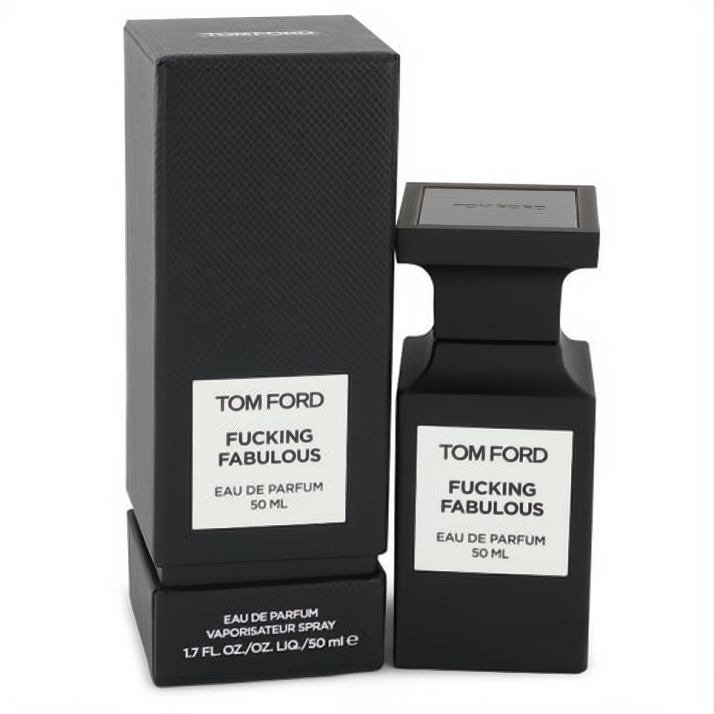 Experience Tom Ford Fucking Fabulous 50ml Eau de Parfum. Sleek matte black bottle and matching textured box.