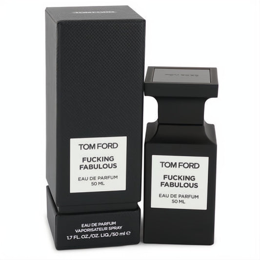 Experience Tom Ford Fucking Fabulous 50ml Eau de Parfum. Sleek matte black bottle and matching textured box.