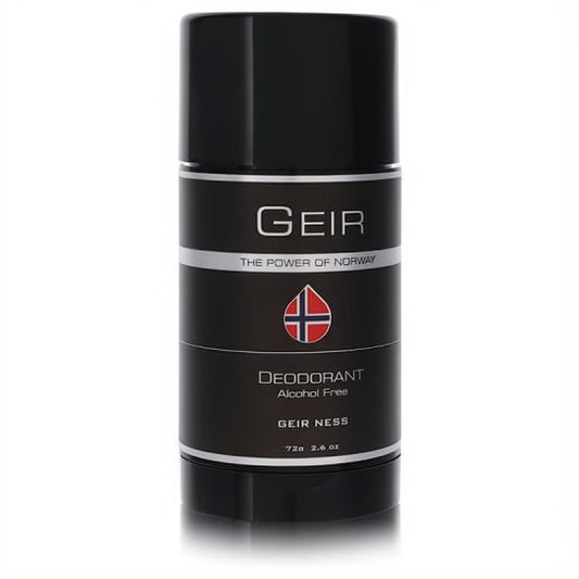 Elevate your routine with Geir by Geir Ness 2.6 oz men's alcohol-free deodorant stick. Sleek black design, Norwegian flag.