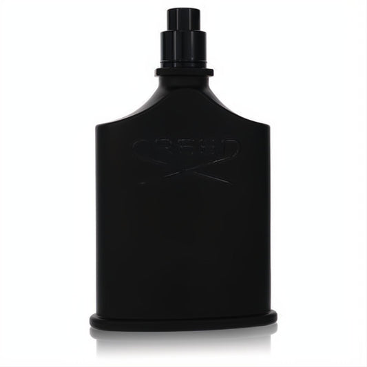Sleek matte black Creed Green Irish Tweed 3.3 oz men's EDP tester spray bottle, embossed logo & crossed swords.