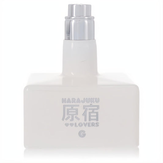 Discover Harajuku Lovers Pop Electric G Eau de Parfum. Sleek frosted white bottle, silver cap, and iconic Japanese text design.