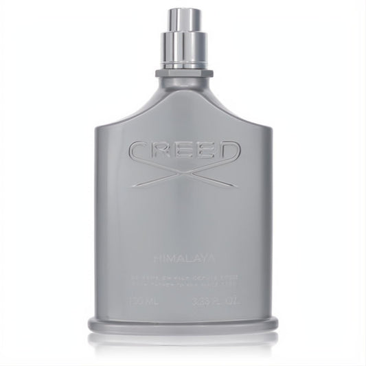Experience Creed Himalaya 3.3 oz unisex Eau De Parfum spray tester. Sleek silver bottle, metallic cap, embossed logo.