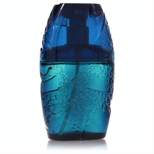 Striking Guy Laroche Horizon 1.7 oz EDT spray. Textured blue glass bottle with a dark blue cap, evoking a refreshing ocean feel.
