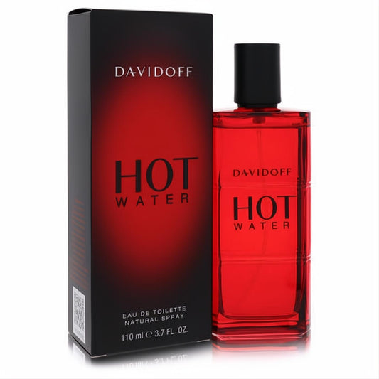 Ignite your senses with Davidoff Hot Water 3.7 oz EDT. Bold red glass bottle and sleek black cap, presented with its striking black and red box.