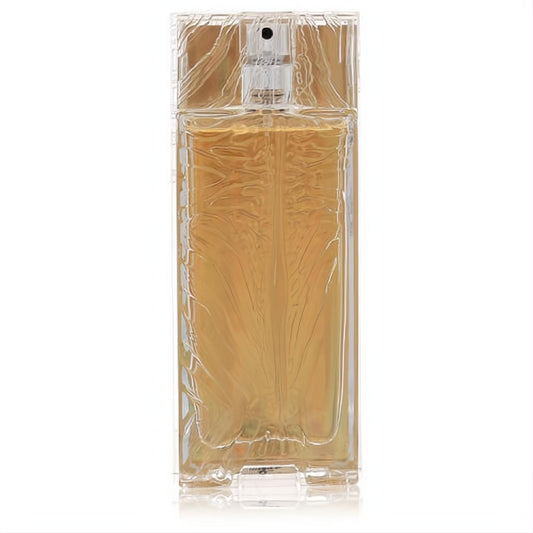 Exquisite Roberto Cavalli I Love Her women's EDT. Clear glass bottle with golden fragrance and elegant, raised botanical design.