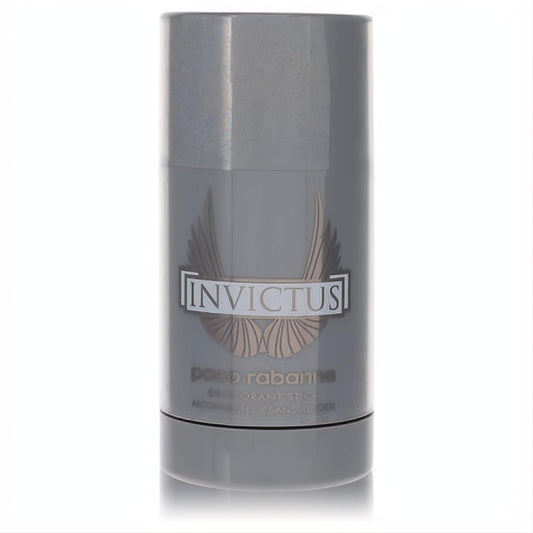 Invictus Paco Rabanne men's deodorant stick. Sleek gray, iconic gold wing emblem. 2.5 oz for lasting, masculine freshness.