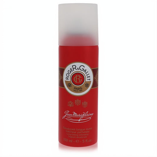 Roger & Gallet Jean Marie Farina Extra Vielle 5 oz unisex deodorant spray. Iconic red can with white cap.