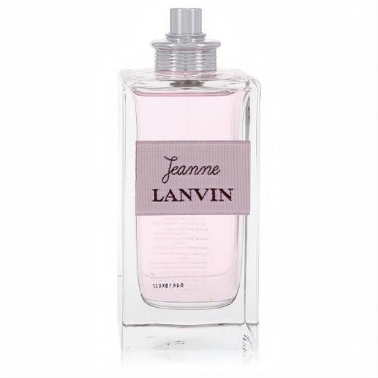 Jeanne Lanvin by Lanvin 3.4 oz EDP tester. Elegant clear glass bottle with delicate pink fragrance and sleek silver cap.