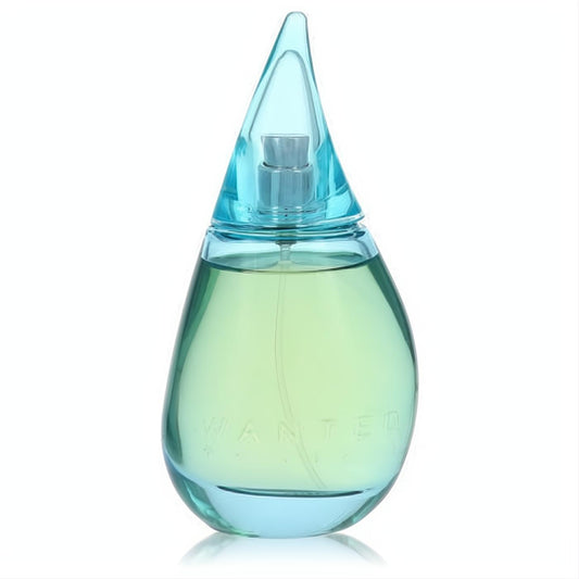 Captivating Jesse McCartney Wanted 3.4 oz women's EDP spray in a unique aqua teardrop glass bottle with refreshing green liquid.