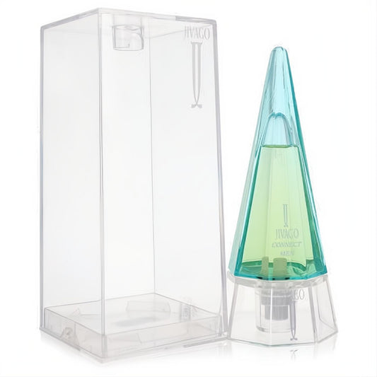 Jivago Connect Men's 2.5 oz EDT. Striking teal and green pyramid bottle with clear display case for a sophisticated men's fragrance.