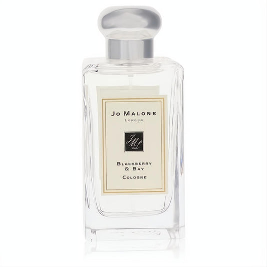 Experience Jo Malone Blackberry & Bay 3.4 oz unisex cologne. Clear glass bottle, silver cap, and elegant cream label.
