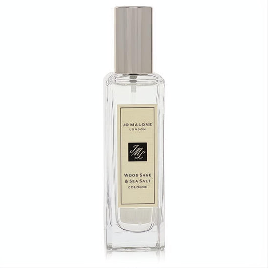 Discover Jo Malone Wood Sage & Sea Salt 1 oz cologne. Clear glass spray bottle, sleek silver cap, and signature label.