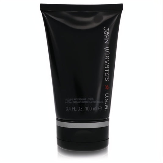 Elevate your routine with John Varvatos Star USA Cooling Aftershave Lotion, 3.4 oz, in a sleek matte black squeeze tube.