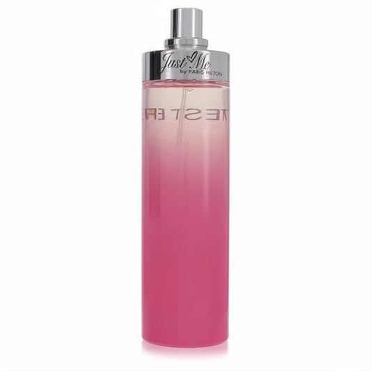 Just Me Paris Hilton 3.4 oz women's tester perfume spray. Vibrant ombre pink glass bottle, sleek silver cap.