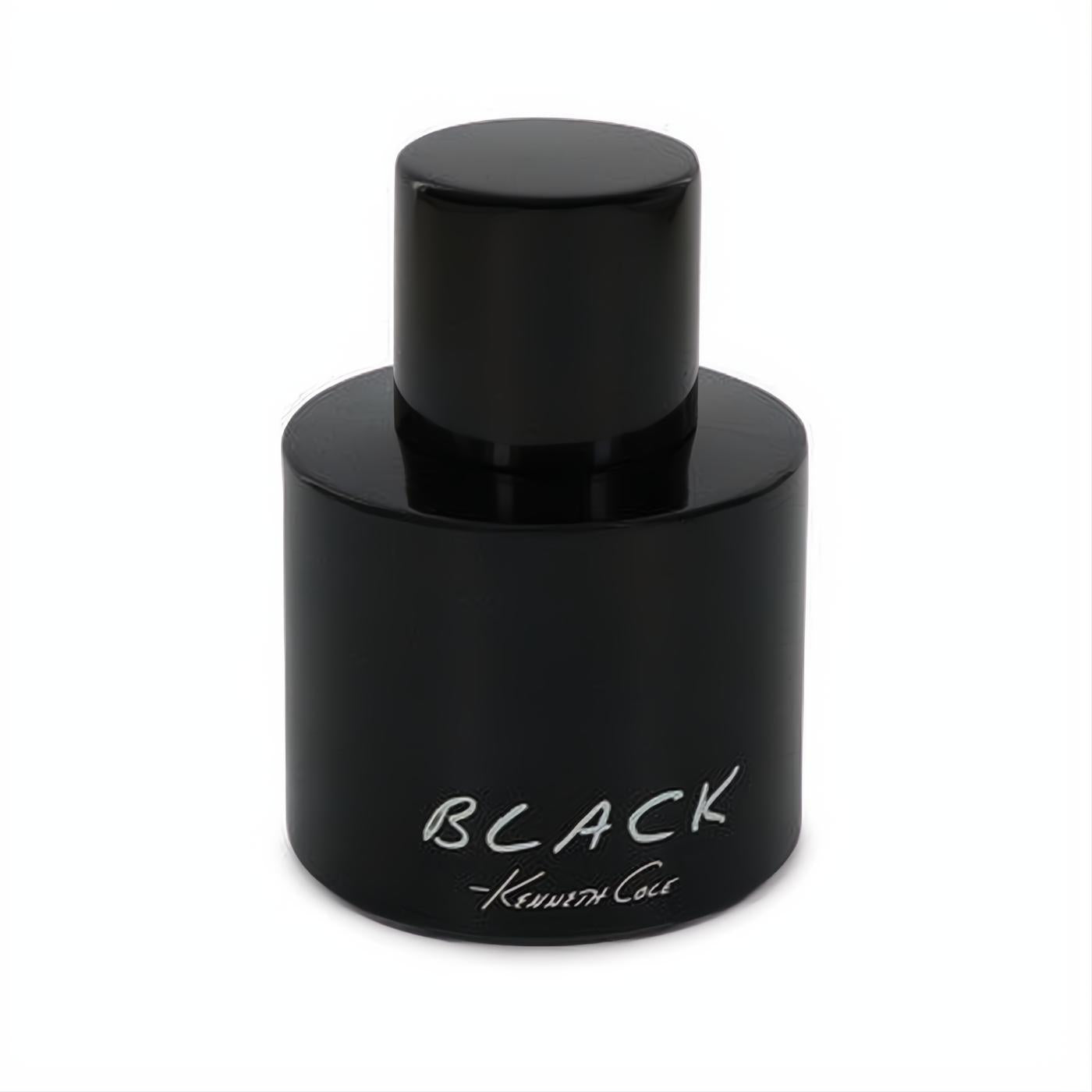Kenneth Cole Black 3.4 oz Eau De Toilette spray. Sleek matte black bottle with elegant white script logo for the sophisticated man.