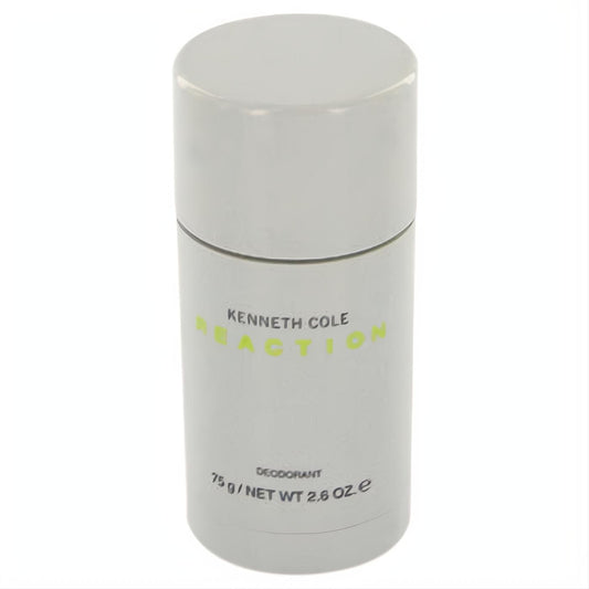 Sleek Kenneth Cole Reaction men's deodorant stick, 2.6 oz. Features a modern light grey container with vibrant green branding.