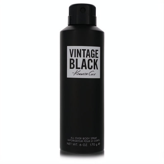 Kenneth Cole Vintage Black 6 oz men's body spray. Modern matte black can with crisp white label for a bold, sophisticated fragrance.
