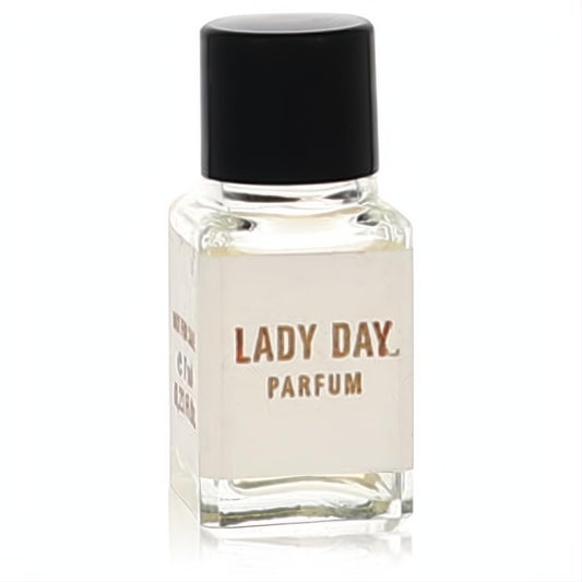 Elegant Lady Day .23 oz pure perfume in a clear glass bottle with a sleek black cap and sophisticated "LADY DAY PARFUM" label.