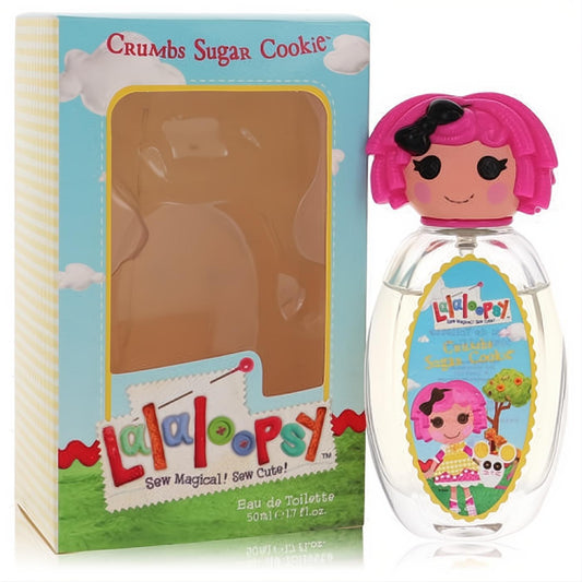 Sweet Lalaloopsy Crumbs Sugar Cookie 1.7 oz perfume. Clear bottle, pink doll head cap, and vibrant character box.