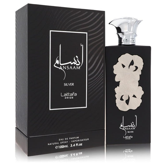 Lattafa Pride Ansaam Silver by Lattafa - Eau De Parfum Spray (Unisex) 3.4 oz