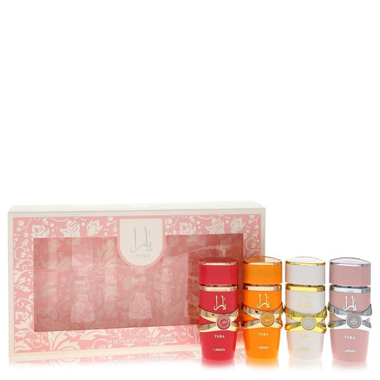 Lattafa Yara by Lattafa - Gift Set -- Mini My Yara EDP Collection Set contains Yara, Yara Moi, Yara Tous, Yara Candy all sized 0.08 oz EDP