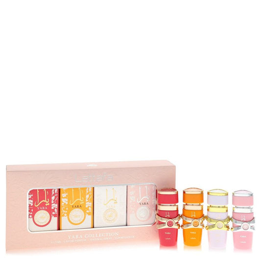 Lattafa Yara by Lattafa - Gift Set -- Mini EDP Collection Set Contains Yara Candy, YaraTous, Yara Moi, Yara all sized 0.16 oz EDP