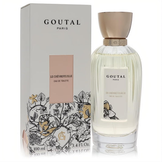Annick Goutal Le CHEVREFEUILLE 3.4 oz EDT in elegant clear bottle with gold cap and exquisite floral box.