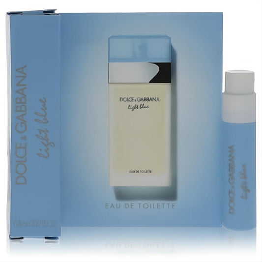 Discover Dolce & Gabbana Light Blue .02 oz women's perfume sample vial on a chic light blue display card.