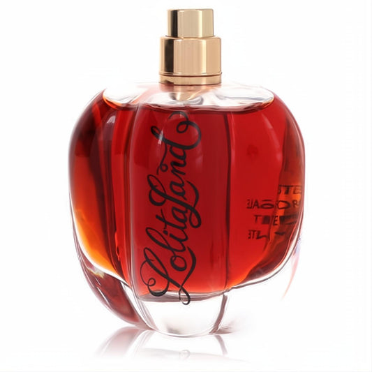 Discover Lolitaland 2.7 oz women's EDP tester. Distinctive glass bottle with rich amber liquid and elegant gold cap.