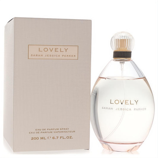 Lovely by SJP 6.7 oz Eau de Parfum spray in a clear glass bottle with ribbed cap and elegant champagne box.